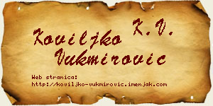 Koviljko Vukmirović vizit kartica
